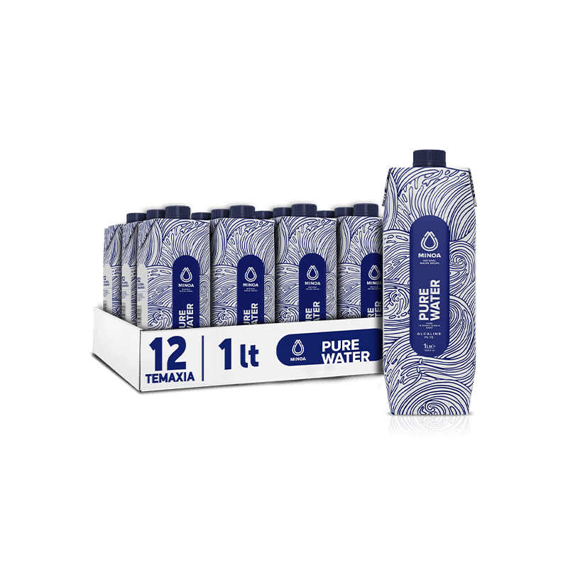 Minoa Pure Water Εμφιαλωμένο Νερό σε Χάρτινη Φυσική Συσκευασία 1Lt 12τμχ
