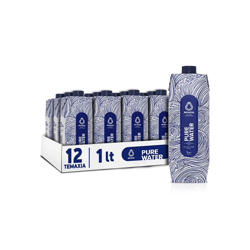 Minoa Pure Water Εμφιαλωμένο Νερό σε Χάρτινη Φυσική Συσκευασία 1Lt 12τμχ