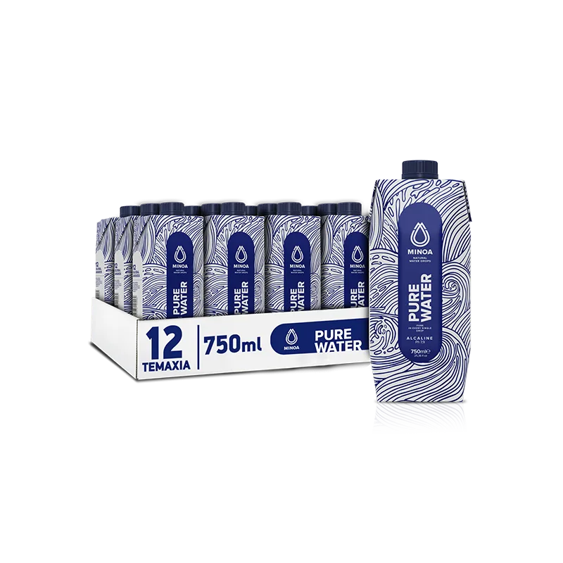 Minoa Pure Water Εμφιαλωμένο Νερό σε Χάρτινη Φυσική Συσκευασία 750ml 12τμχ