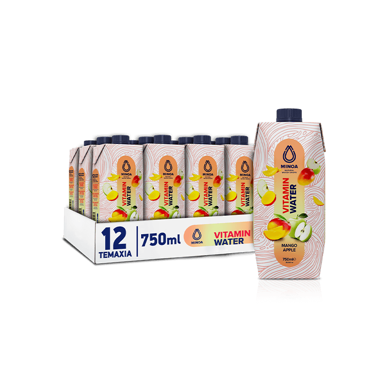 Minoa Relax Vitamin Water Βιταμινούχο Νερό με Γεύση Mango - Apple 750ml 12τμχ