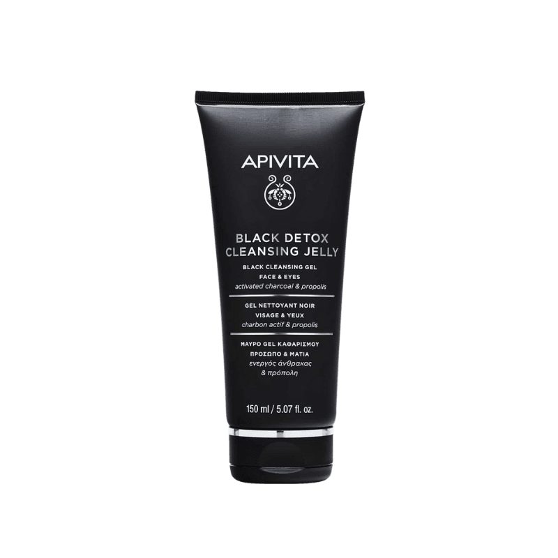 Apivita Black Detox Gel Καθαρισμού Προσώπου και Ματιών για Ακνεϊκές Επιδερμίδες 150ml