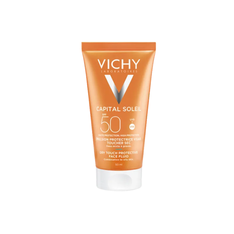 Vichy Capital Soleil SPF50 Dry Touch Protective Face Fluid Αντηλιακή Κρέμα Προσώπου για Ματ Αποτέλεσμα 50ml Vichy Capital Soleil SPF50 Dry Touch Protective Face Fluid Αντηλιακή Κρέμα Προσώπου για Ματ Αποτέλεσμα 50ml