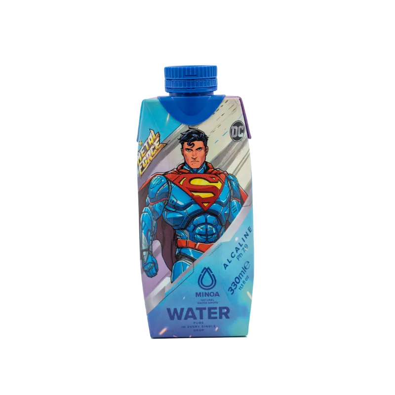 Minoa Kids Pure Water 360 Superman 330ml Εμφιαλωμένο Νερό σε Παιδική Χάρτινη Φυσική Συσκευασία