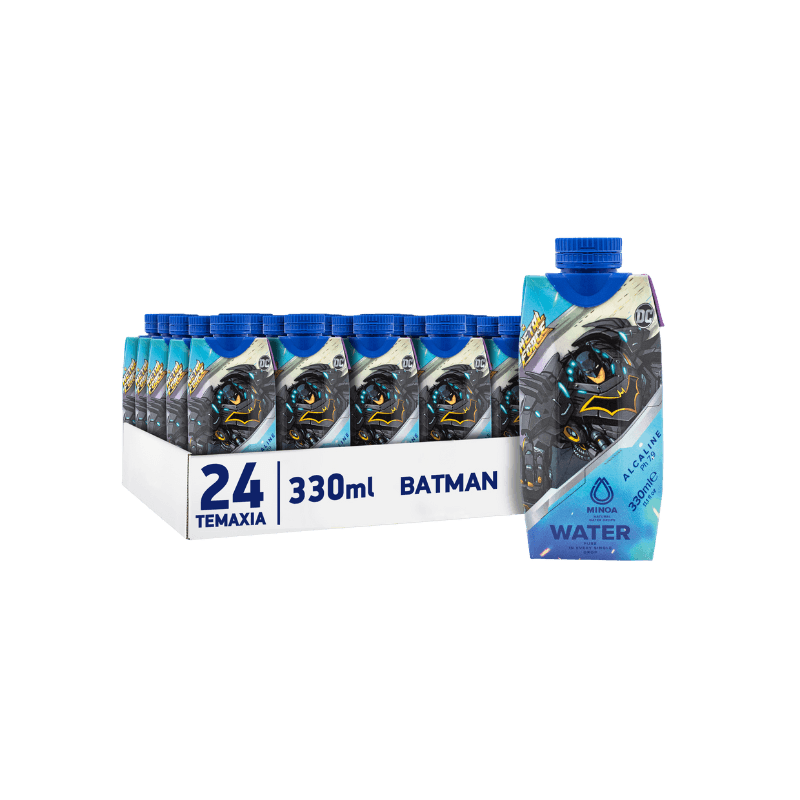 Minoa Kids Pure Water 360 Batman 330ml Εμφιαλωμένο Νερό σε Παιδική Χάρτινη Φυσική Συσκευασία 24τμχ