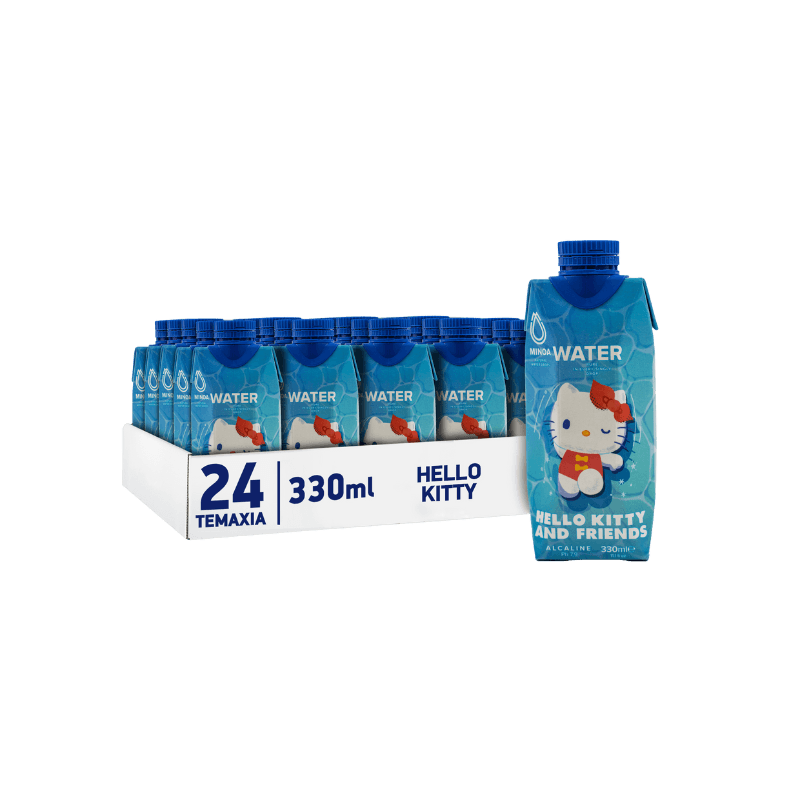 Minoa Kids Pure Water 360 Hello Kitty 330ml Εμφιαλωμένο Νερό σε Παιδική Χάρτινη Φυσική Συσκευασία 24τμχ