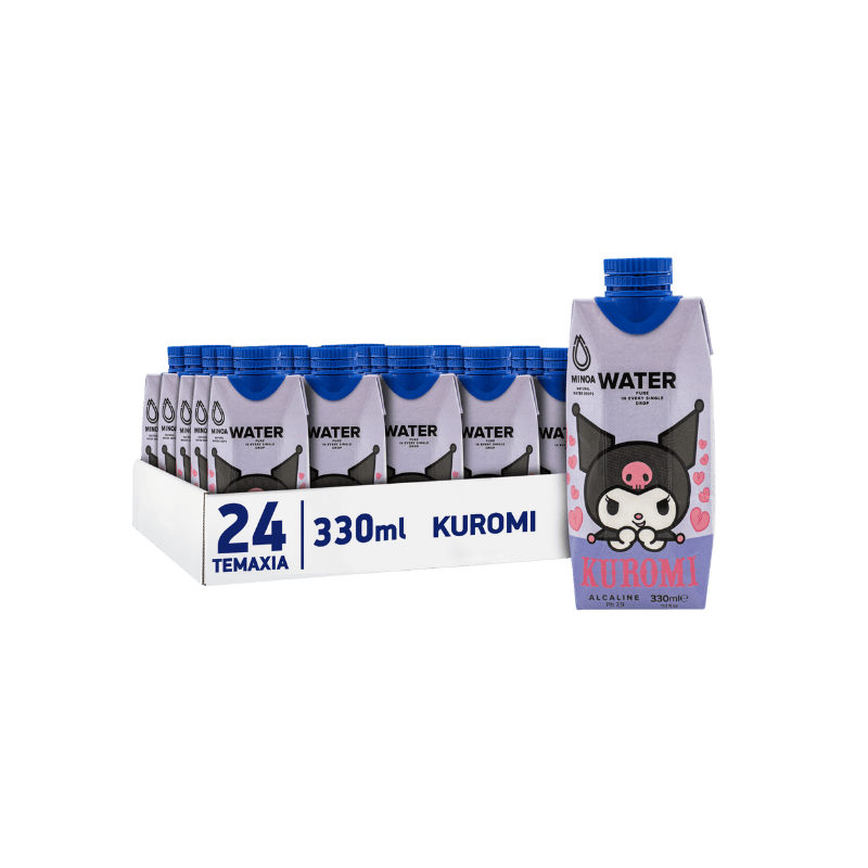 Minoa Kids Pure Water 360 Kuromi 330ml Εμφιαλωμένο Νερό σε Παιδική Χάρτινη Φυσική Συσκευασία 24τμχ