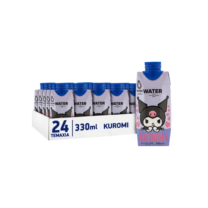 Minoa Kids Pure Water 360 Kuromi 330ml Εμφιαλωμένο Νερό σε Παιδική Χάρτινη Φυσική Συσκευασία 24τμχ