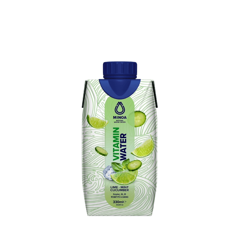 Minoa Immunity Vitamin Water Βιταμινούχο Νερό με Γεύση Lime - Mint - Cucumber 330ml