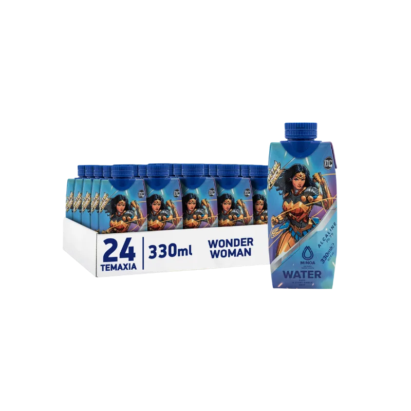 Minoa Kids Pure Water 360 Wonder Woman 330ml Εμφιαλωμένο Νερό σε Παιδική Χάρτινη Φυσική Συσκευασία 24τμχ